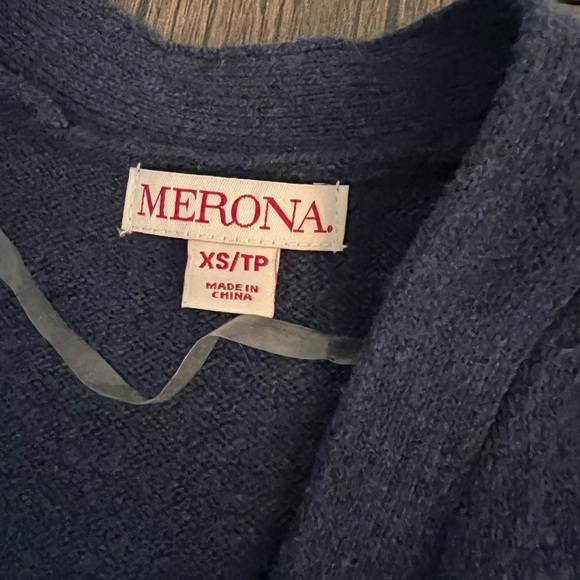 Merona Long Cardigan in blue with white stripes - Picture 2 of 2